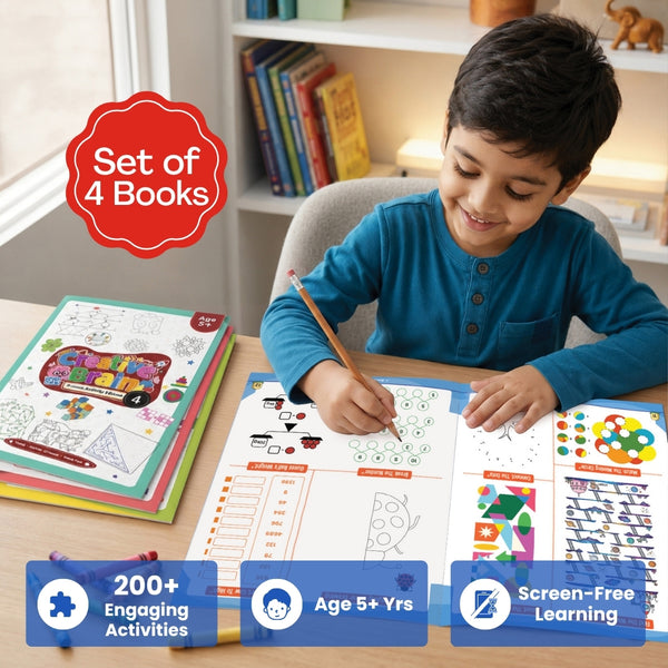 Creative Brain Puzzle & Activity Book – 4 Books Combo (Age 5+)
