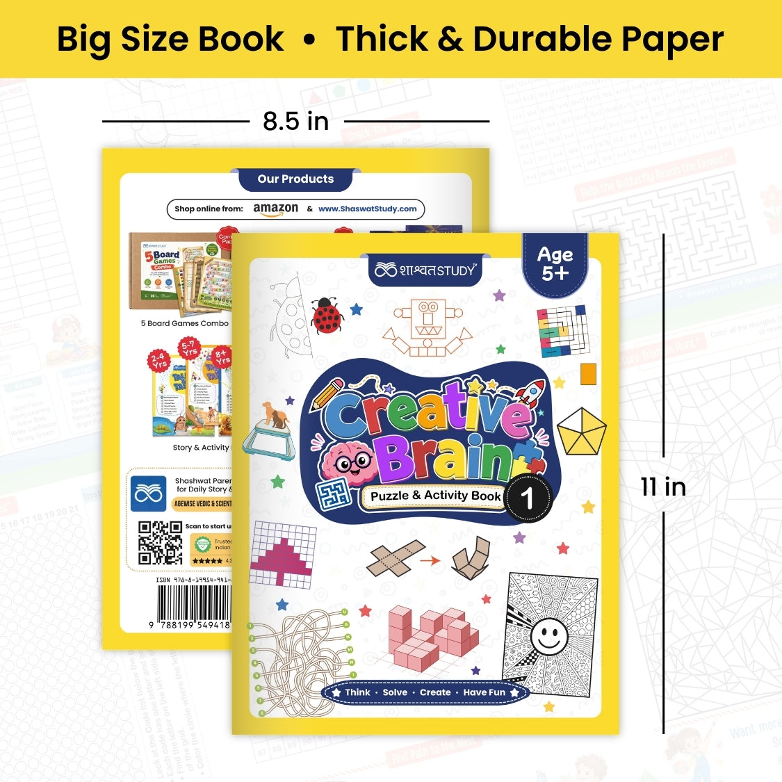 Creative Brain Puzzle & Activity Book – 4 Books Combo (Age 5+)